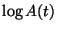 $\log A(t)\,$