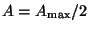 $A = A_{\rm max}/2$