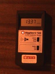 Radiation level near our counting setup