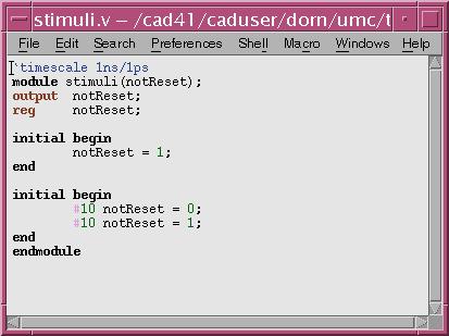 Stimuli verilog